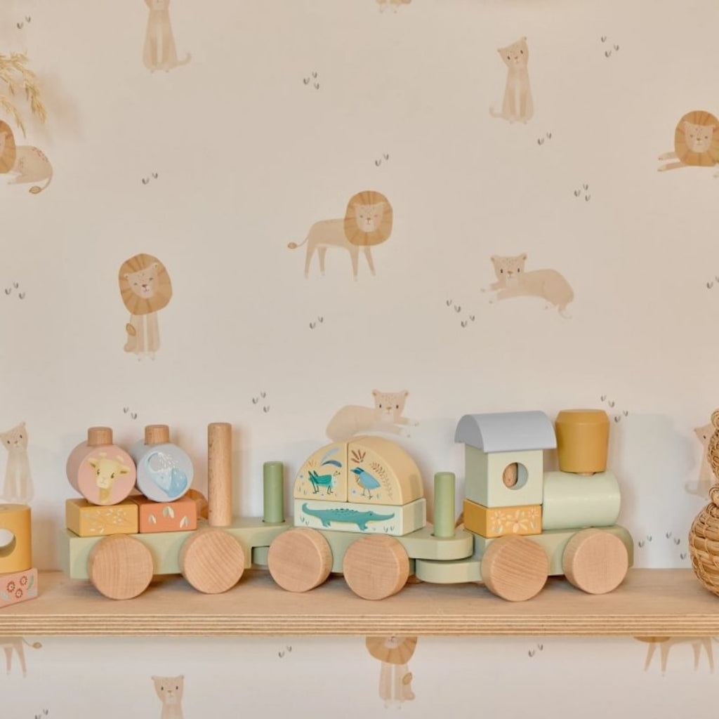 Little Dutch Train De Blocs Safari Friends Multi