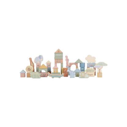 Little Dutch Blocs De Construction En Bois Safari Friends Vert 