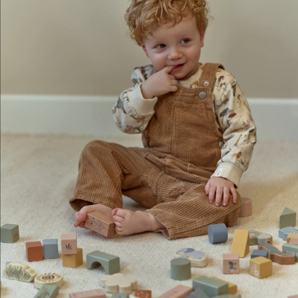 Little Dutch Blocs De Construction En Bois Safari Friends Vert 