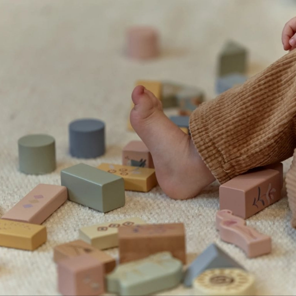 Little Dutch Blocs De Construction En Bois Safari Friends Vert 