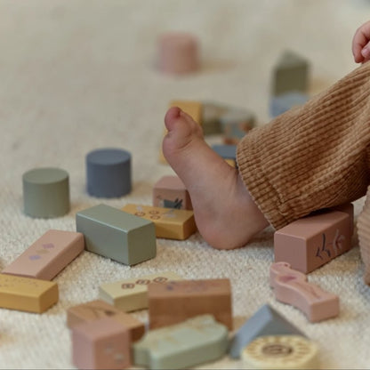 Little Dutch Blocs De Construction En Bois Safari Friends Vert 