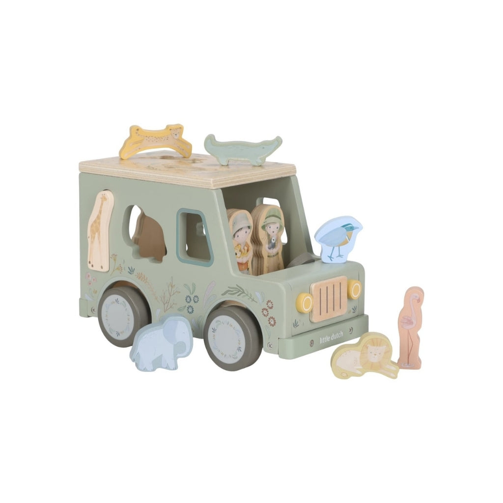 Little Dutch Trieuse Par Forme Safari Friends Voiture Verte