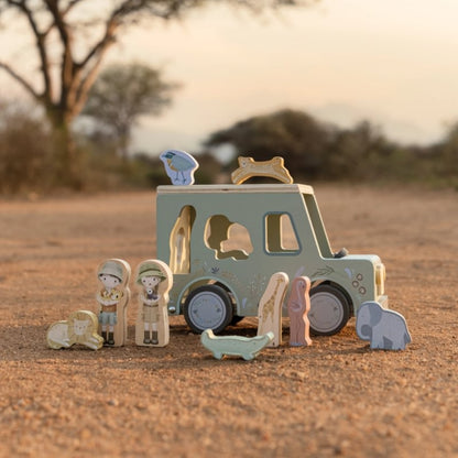 Little Dutch Trieuse Par Forme Safari Friends Voiture Verte