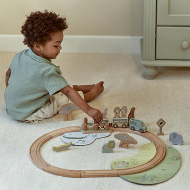 Little Dutch Set De Train En Bois Safari Friends Multi