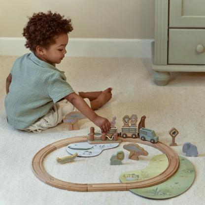 Little Dutch Set De Train En Bois Safari Friends Multi