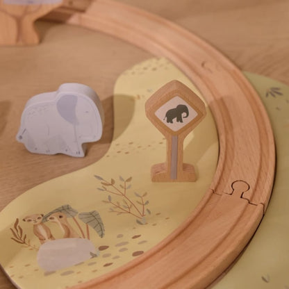 Little Dutch Set De Train En Bois Safari Friends Multi