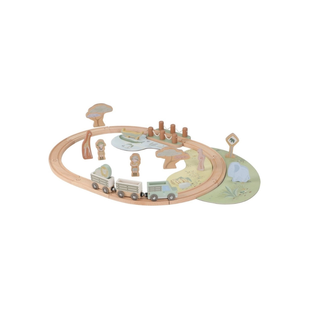 Little Dutch Set De Train En Bois Safari Friends Multi