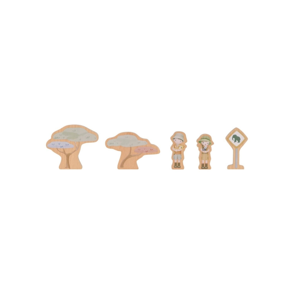 Little Dutch Set De Train En Bois Safari Friends Multi