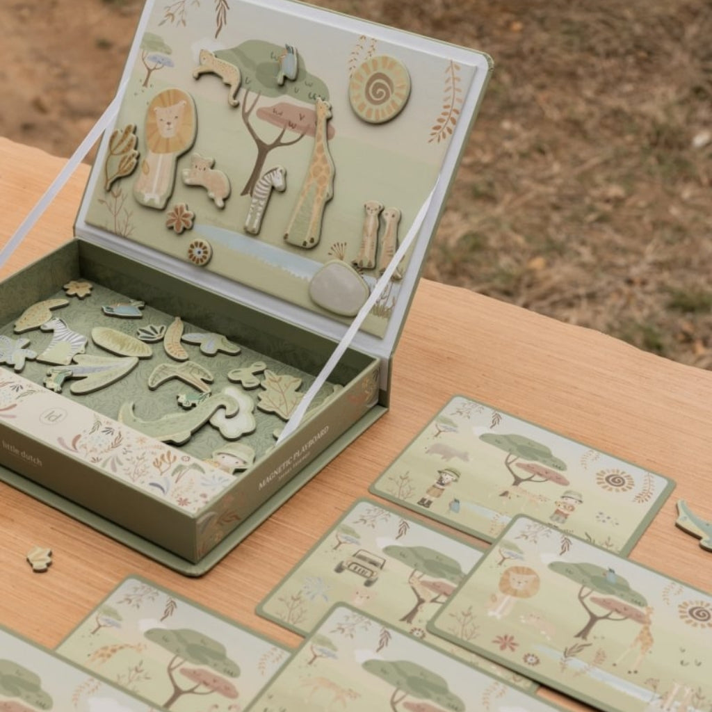 Little Dutch Tableau De Jeu Magnétique Safari Friends Vert