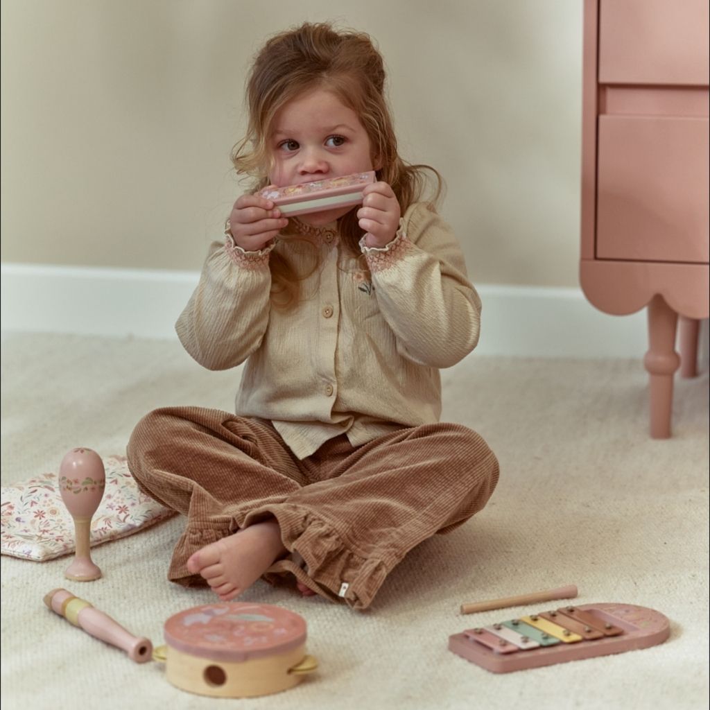 Little Dutch Ensemble De Musique En Bois Safari Friends Rose 