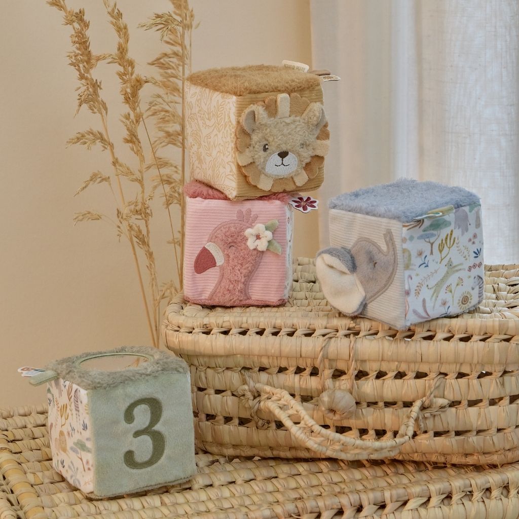 Little Dutch Zachte Blokkenset Safari Friends Multi - 4 Stuks