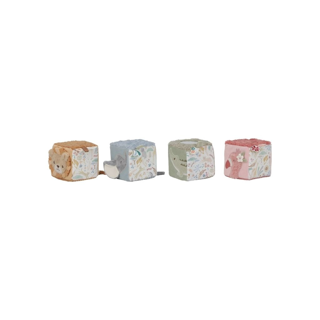 Little Dutch Zachte Blokkenset Safari Friends Multi - 4 Stuks