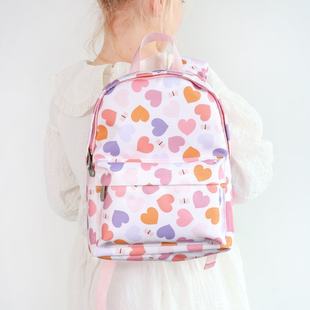 A Little Lovely Company Petit Sac à Dos Hearts Roze 