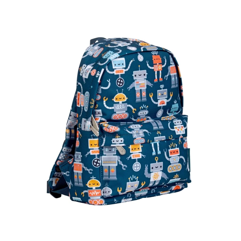 A Little Lovely Company Petit Sac à Dos Robot Bleu 