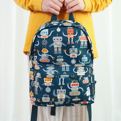 A Little Lovely Company Petit Sac à Dos Robot Bleu 