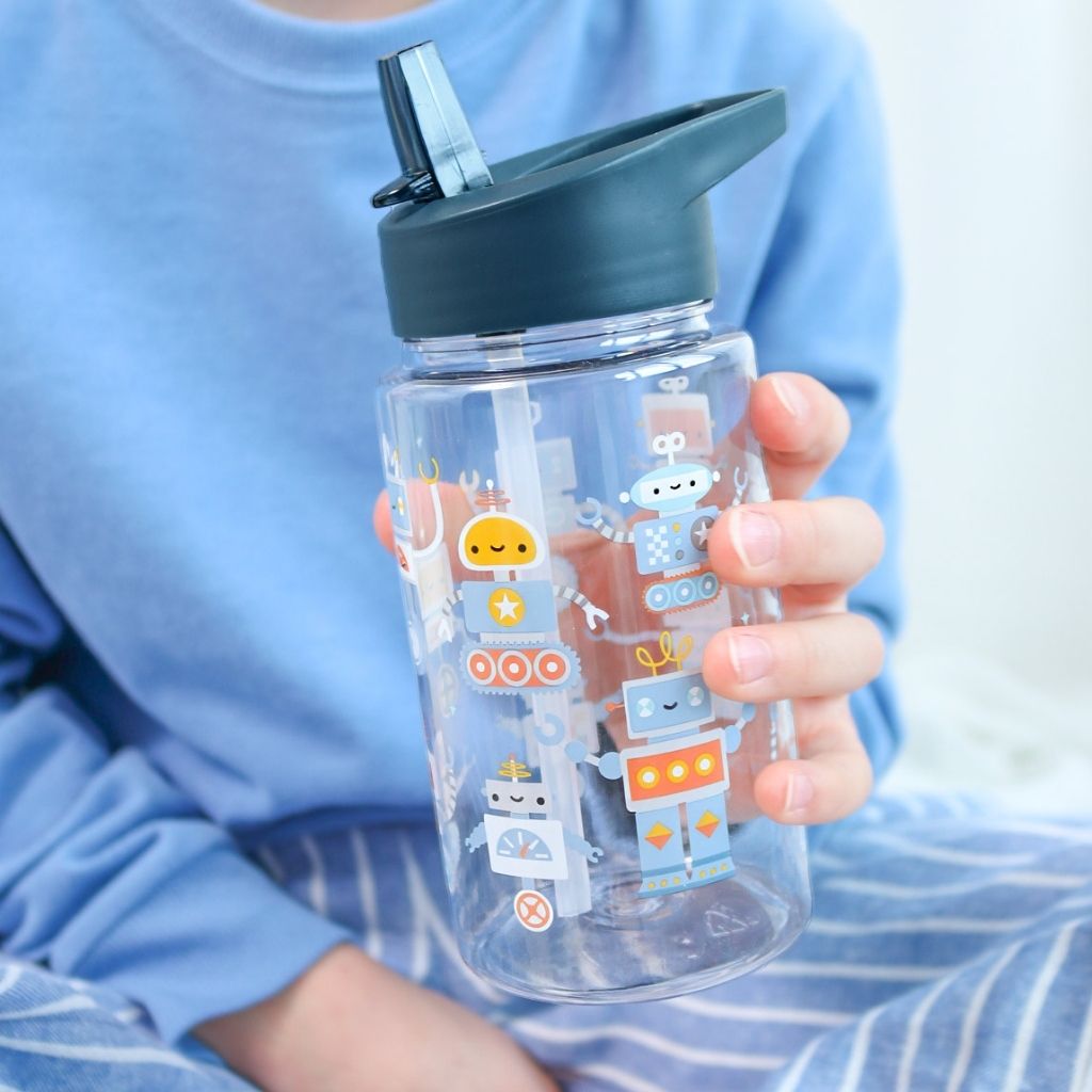 A Little Lovely Company Gourde Robot Bleu 450 ml 
