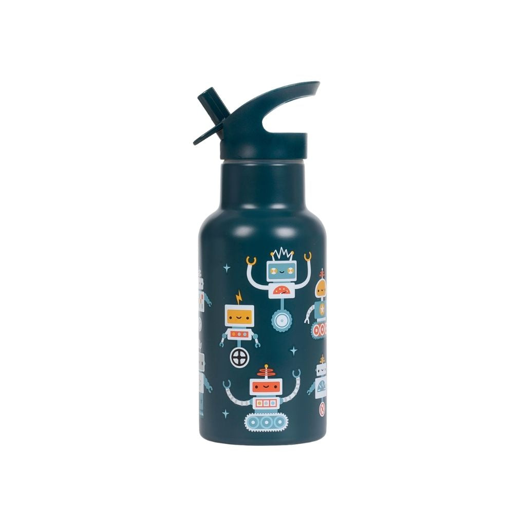 A Little Lovely Company Gourde En Acier Inoxydable Robot Bleu 350 ml 