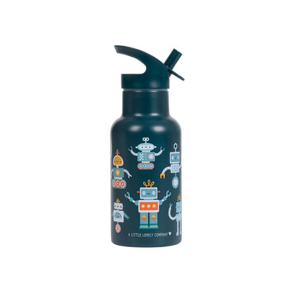 A Little Lovely Company Gourde En Acier Inoxydable Robot Bleu 350 ml 