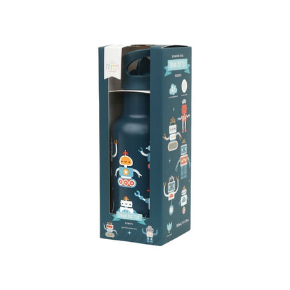 A Little Lovely Company Gourde En Acier Inoxydable Robot Bleu 350 ml 