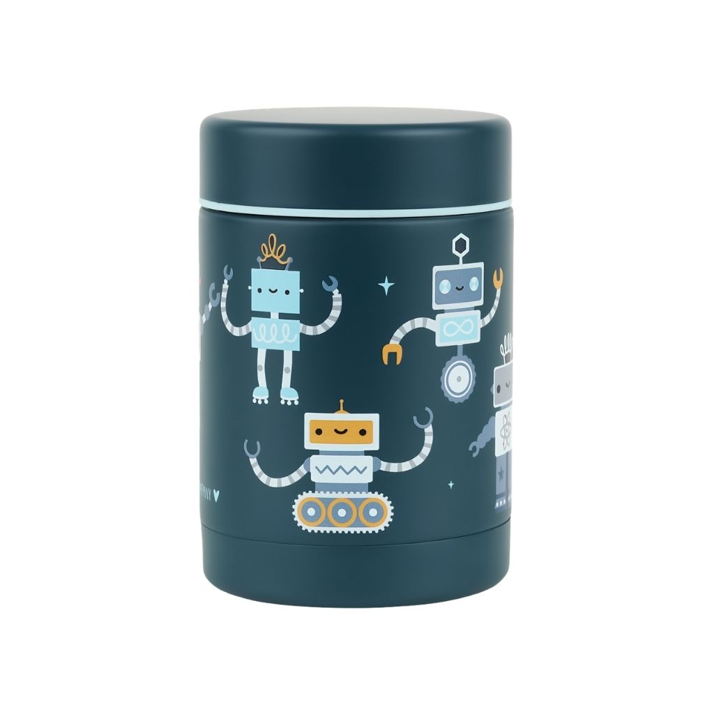 A Little Lovely Company Pot De Conservation Isotherme Robot Bleu