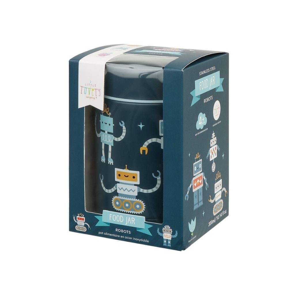 A Little Lovely Company Pot De Conservation Isotherme Robot Bleu