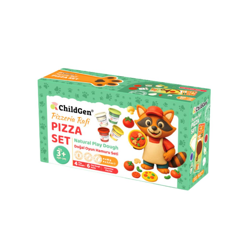ChildGen Set Pizza en Pâte à Modeler Colorée