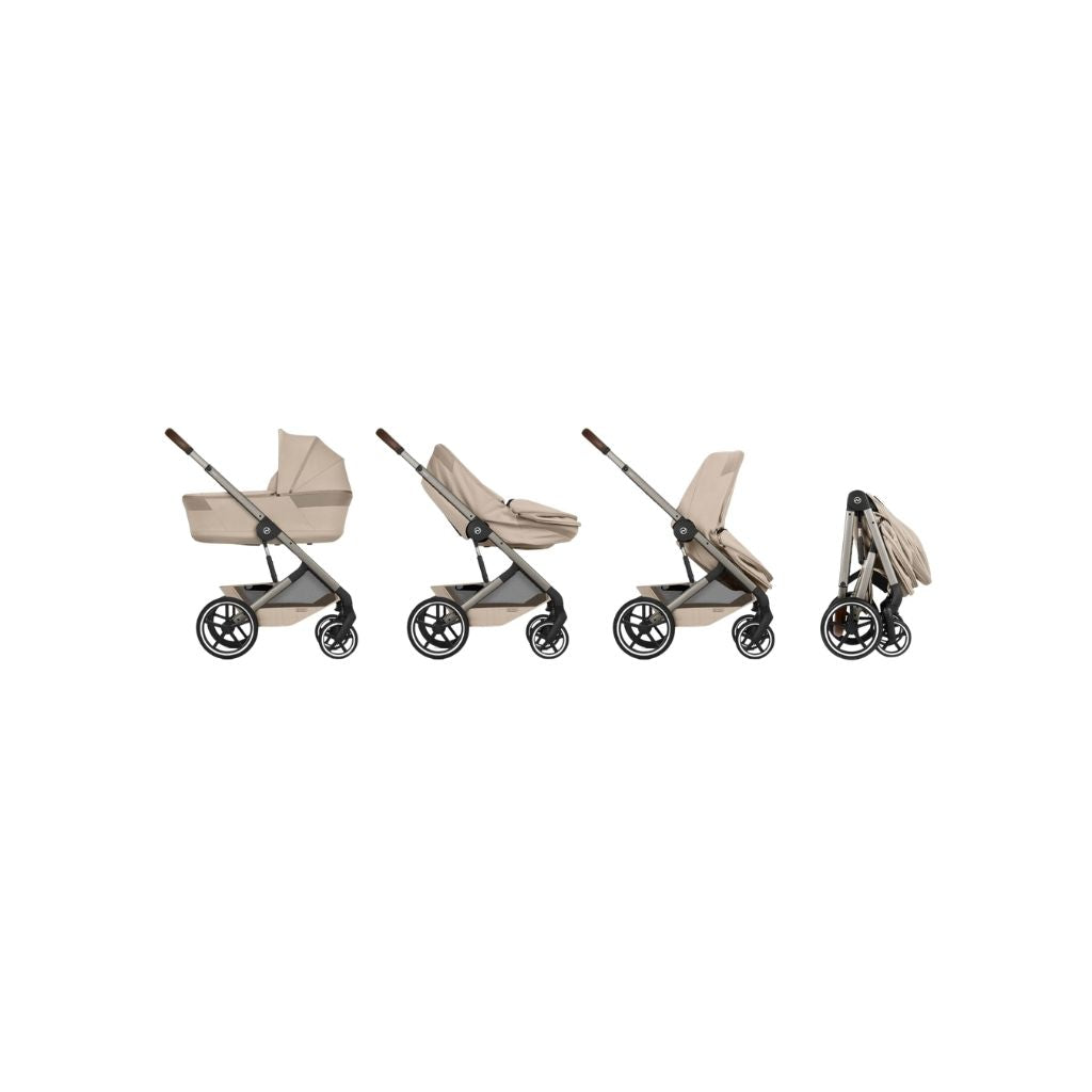 Cybex Kinderwagen Balios S Lux + Opvouwbare Draagmand Almond Beige