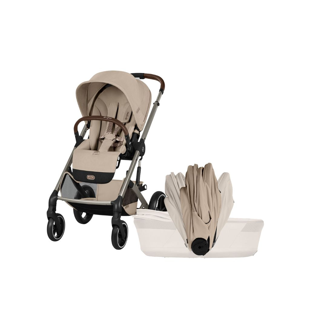 Cybex Kinderwagen Balios S Lux + Opvouwbare Draagmand Almond Beige