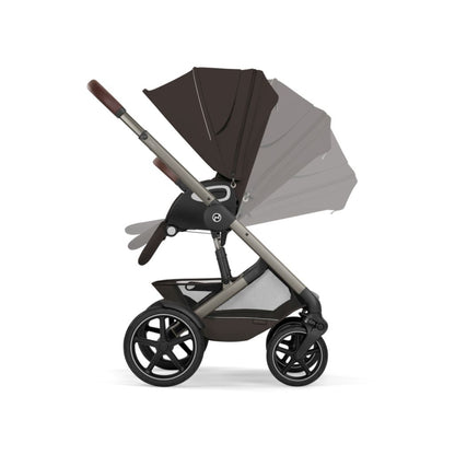Cybex 2 en 1 Poussette Talos S Lux Chocolate Brown + Nacelle Pliante Chocolate Brown (Châssis Taupe)
