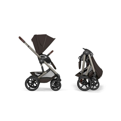 Cybex 2 en 1 Poussette Talos S Lux Chocolate Brown + Nacelle Pliante Chocolate Brown (Châssis Taupe)