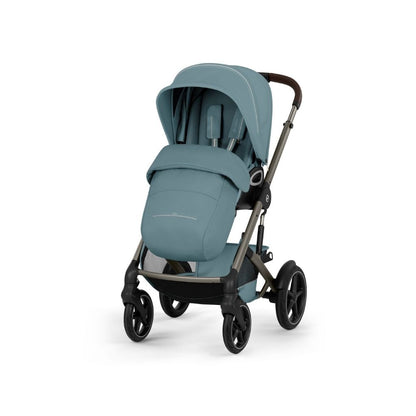 Cybex 2 en 1 Poussette Talos S Lux Stormy Blue + Nacelle Pliante Stormy Blue (Châssis Taupe)
