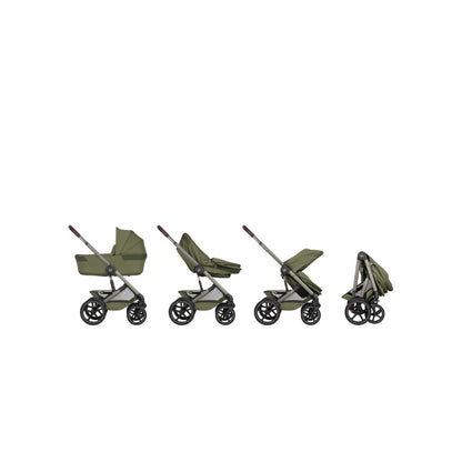 Cybex 2 en 1 Poussette Talos S Lux Moss Green + Nacelle Pliante Moss Green (Châssis Taupe) 