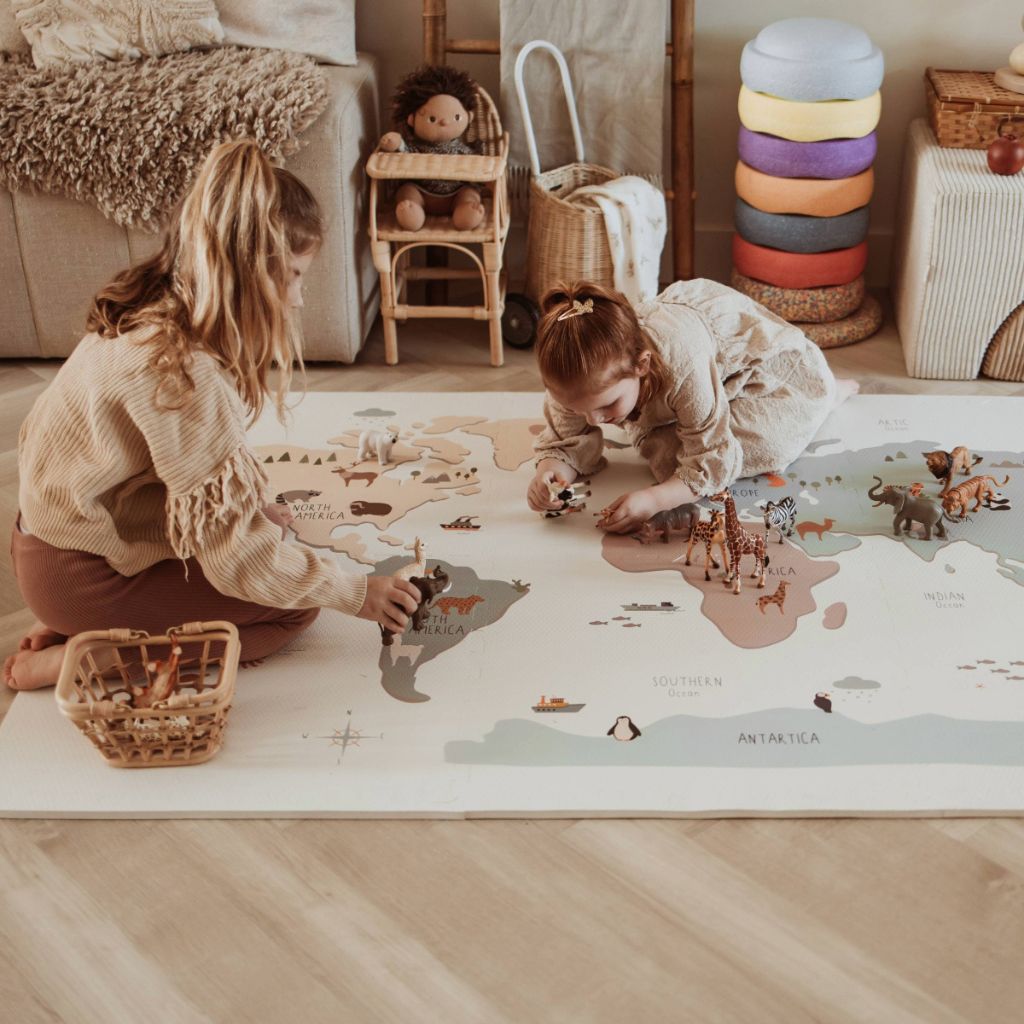 Play&Go Tapis De Puzzle Worldmap Multi – 6 Pièces