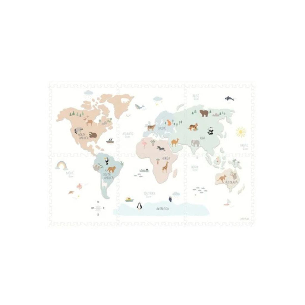 Play&Go Tapis De Puzzle Worldmap Multi – 6 Pièces