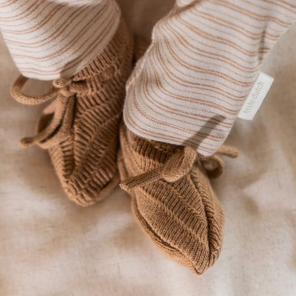 Little Dutch Chaussons Tricoté Safari Friends Soft Tan Unisexe 0-3 M 