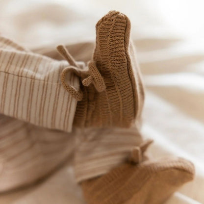 Little Dutch Chaussons Tricoté Safari Friends Soft Tan Unisexe 0-3 M 