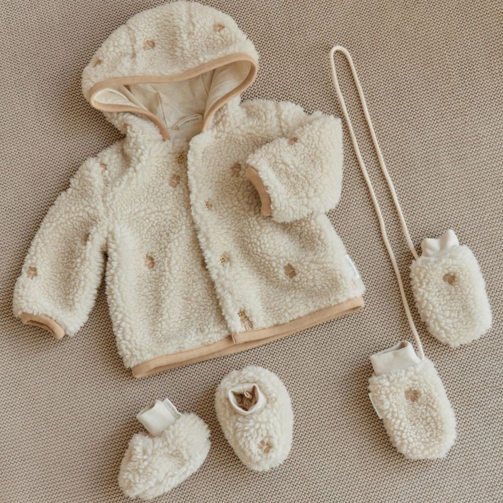 Little Dutch Gants Teddy 0-3 Mois Sand Unisexe 