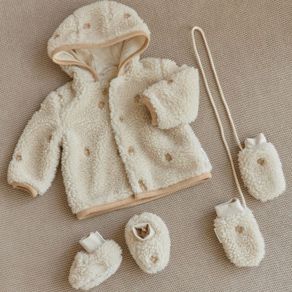 Little Dutch Gants Teddy 0-3 Mois Sand Unisexe 