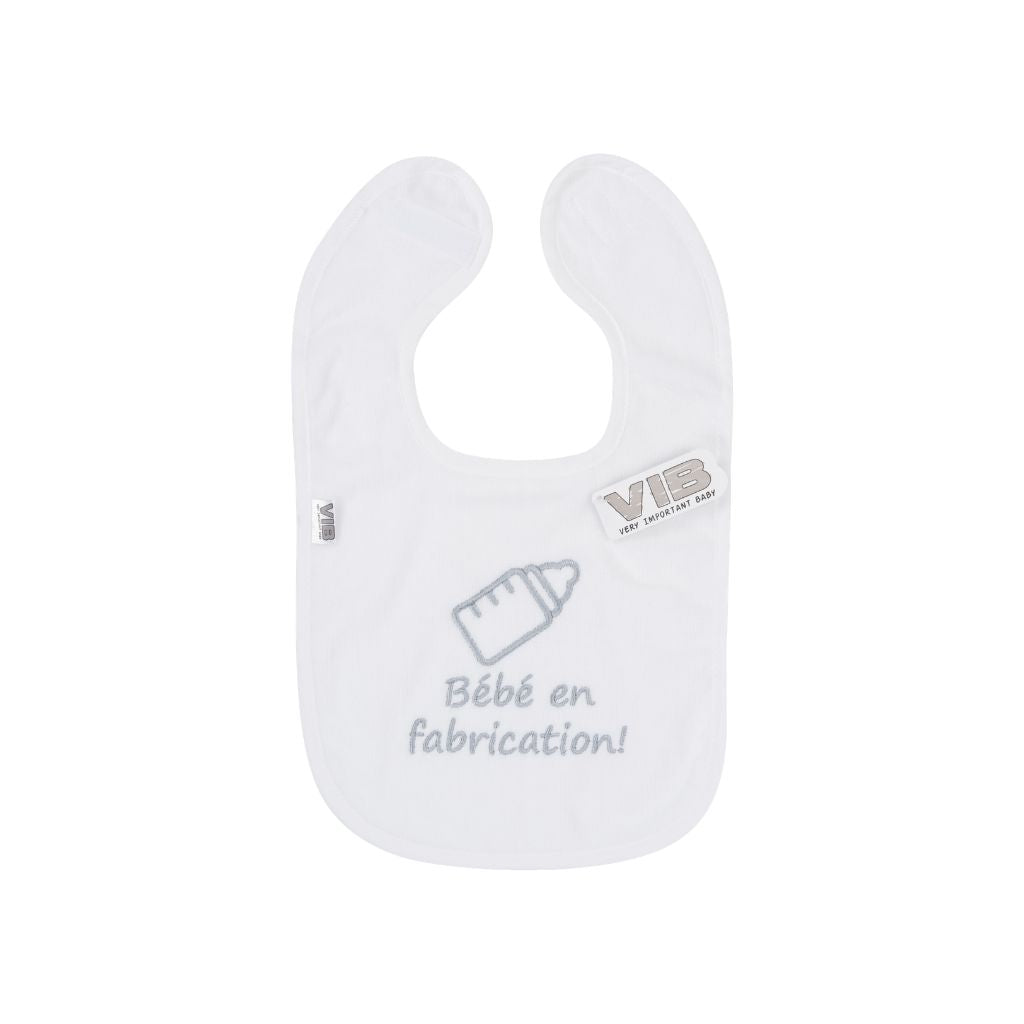 VIB Slabbetje "Bébé en Fabrication" White