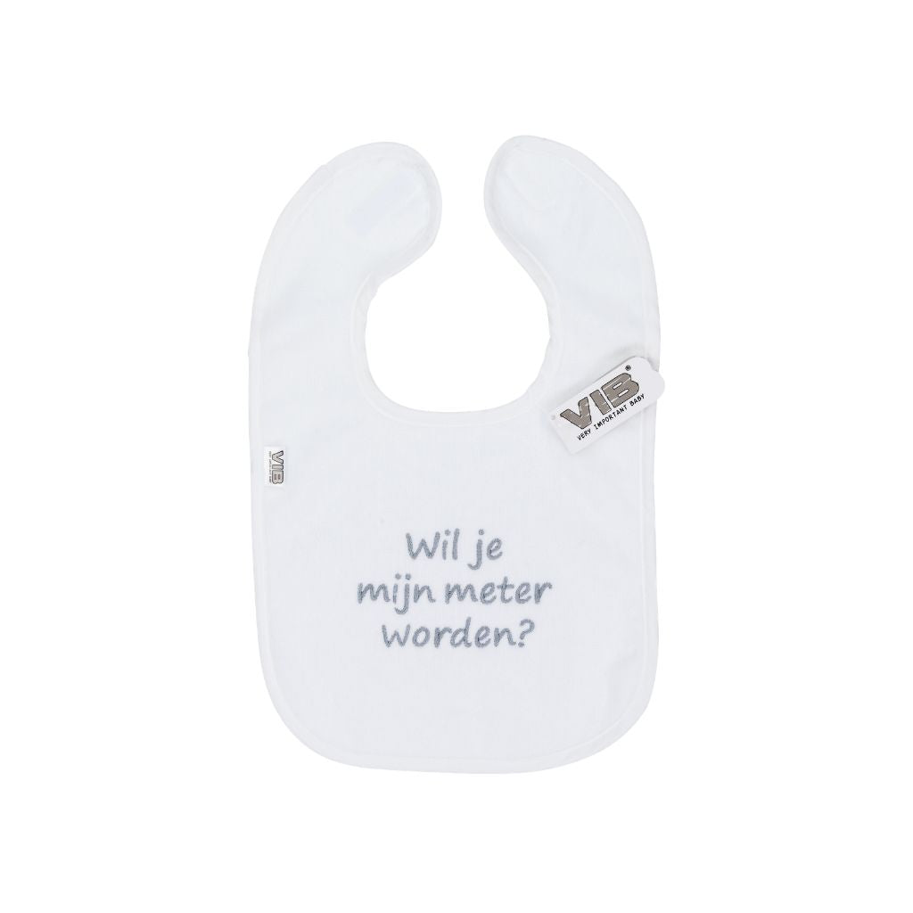 VIB Bavoir "Wil Jij Mijn Meter Worden?" White