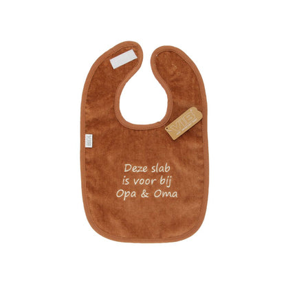 VIB Bavoir "Deze Slab Is voor Bij Opa en Oma" Brown