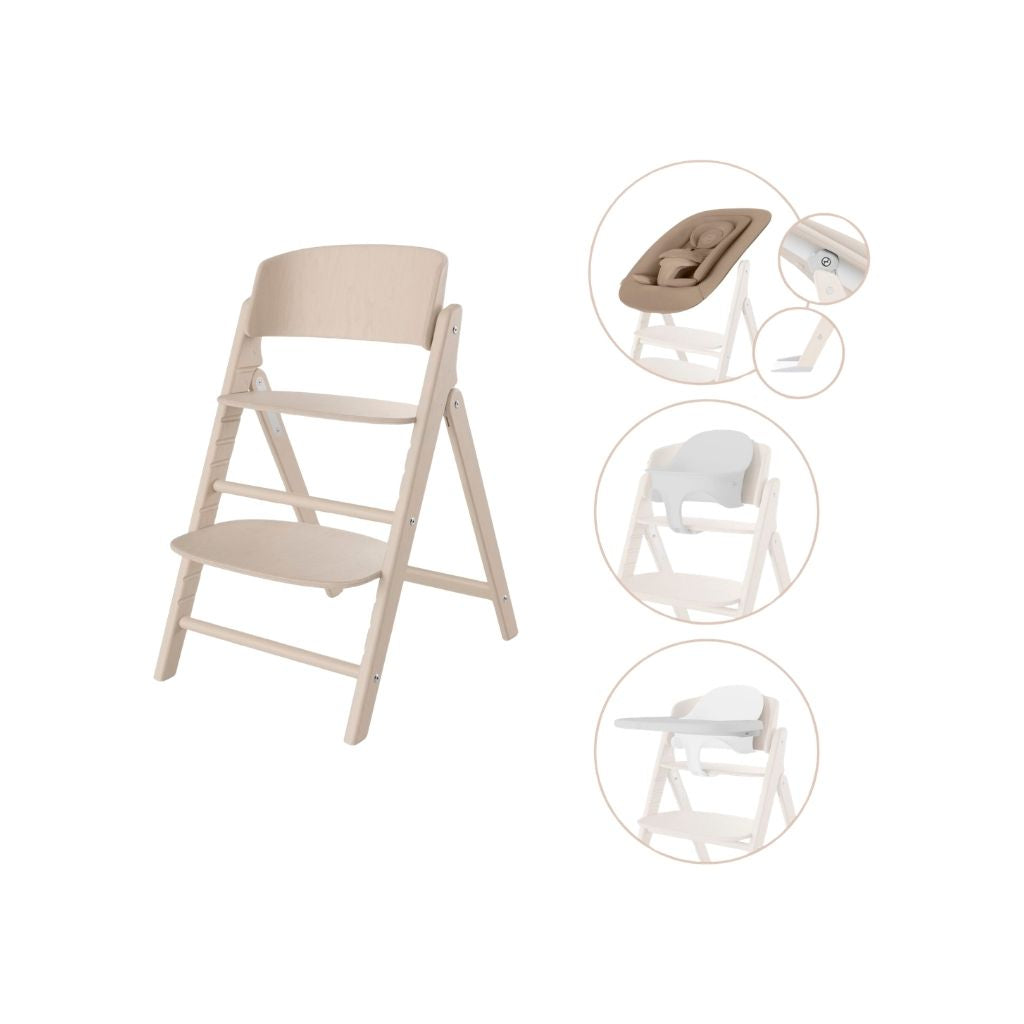 Cybex Chaise Haute Click & Fold 4-en-1 All Natural Light 