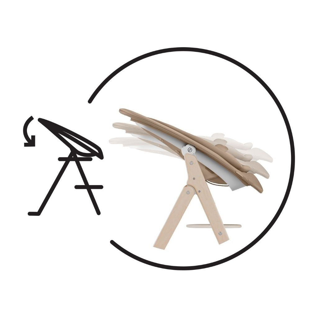 Cybex Chaise Haute Click & Fold 4-en-1 All Natural Light 