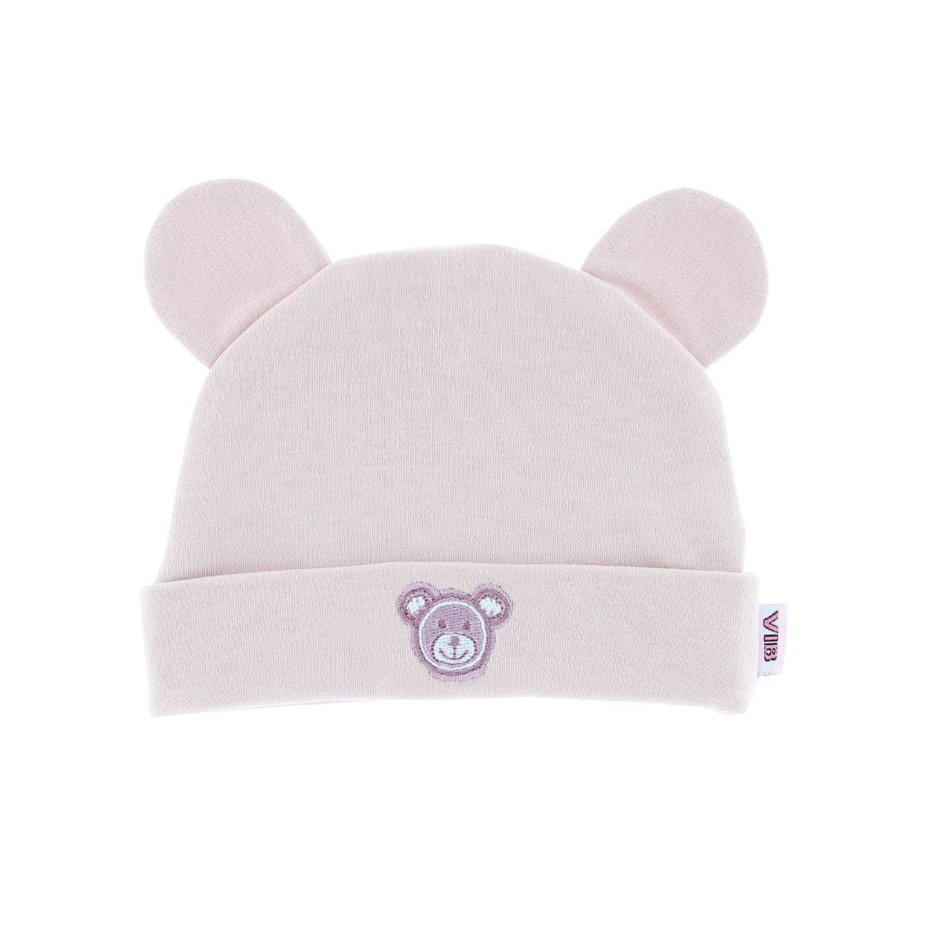 VIB Muts Met Oortjes "I'm Beary Cute" Rose Smoke Meisjes 0-3 m