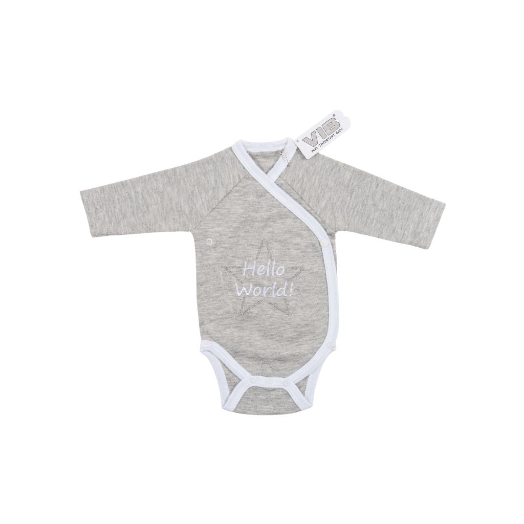 VIB Body "Hello World" Gris / Blanc Unisexe 0-3 m