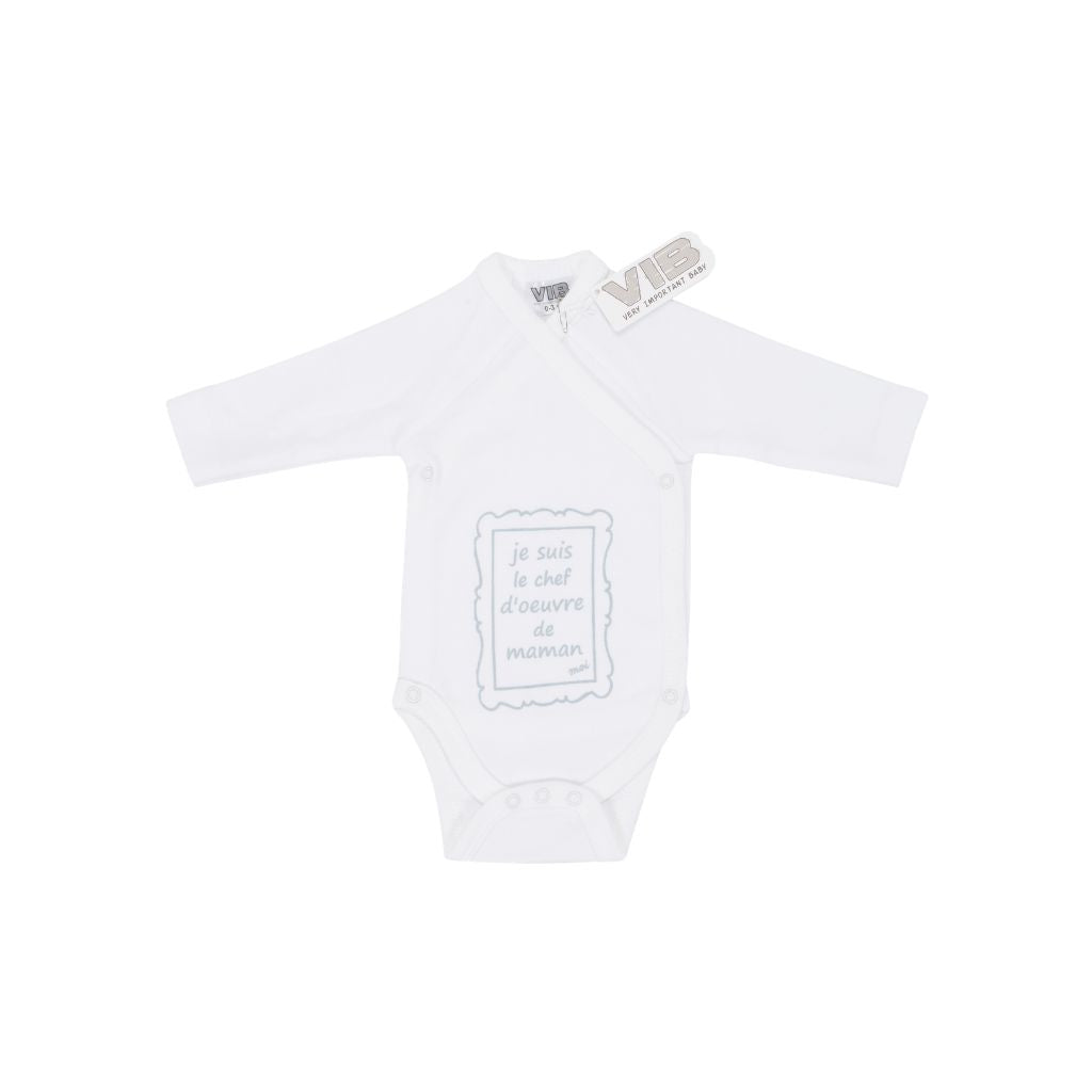 VIB Body "Je Suis Le Chef D'oeuvre De Maman, Moi" Blanc / Gris Unisexe 0-3 m 