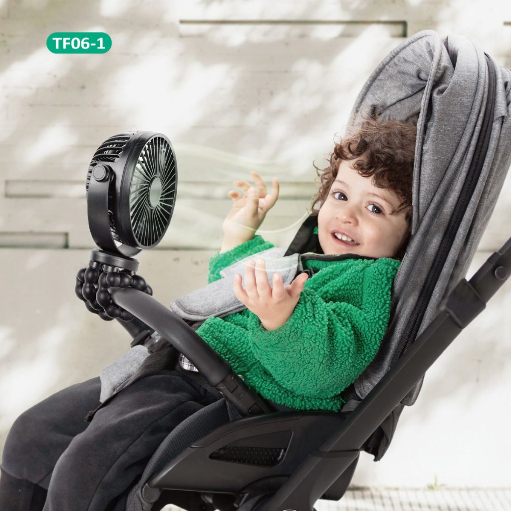 Titaniumbaby Ventilateur Rechargeable Pour Poussette Flexible Noir Universel