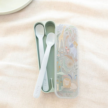 Mepal Cuillères Pour Bébés Mio Safari Friends Vert - 2 Pièces