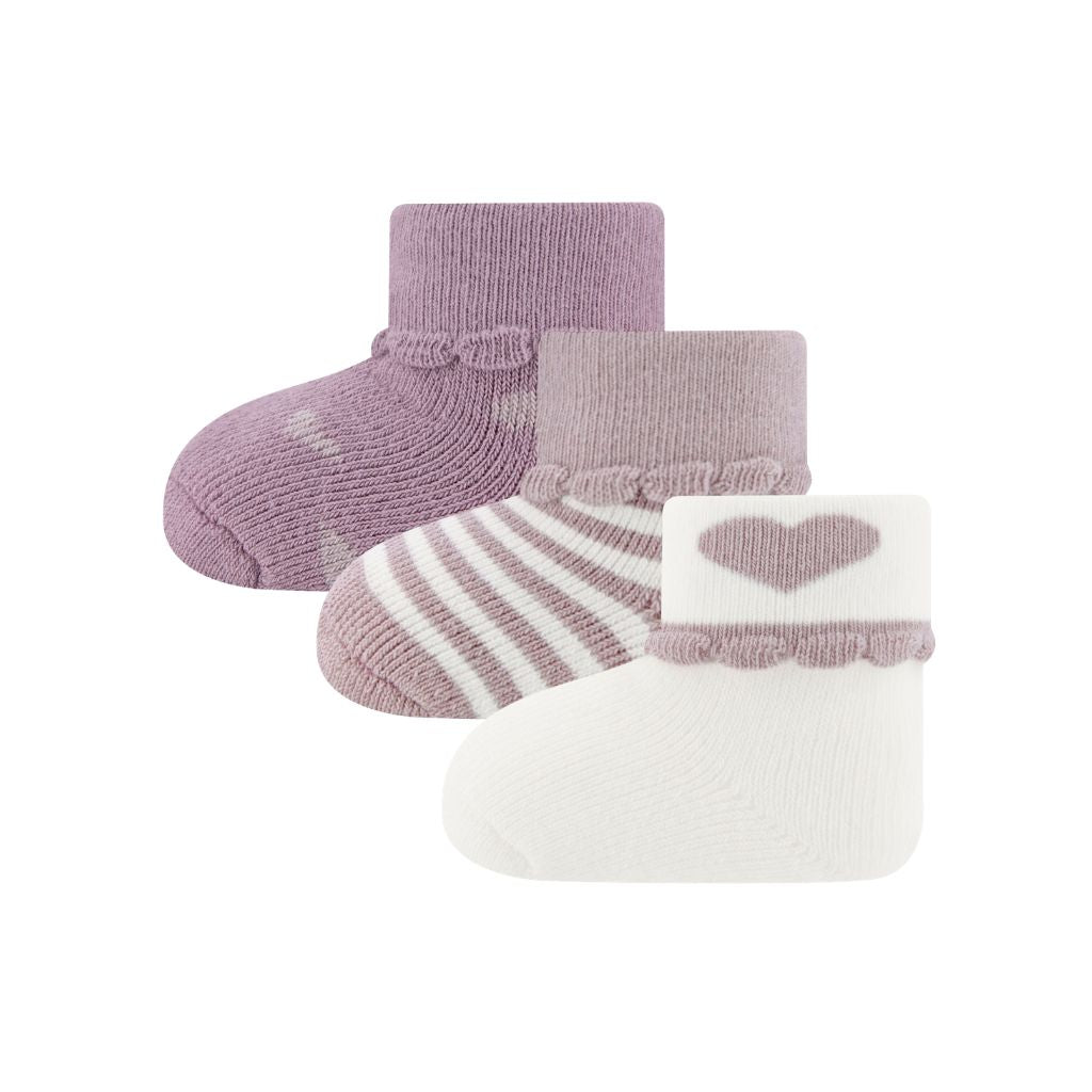 Ewers Chaussettes ONESIZE Hearts / Ringlet Latte Rose - 3 Paires