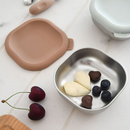 Béaba Boîte à Goûter En Acier Inoxydable Natural - Lot De 3 Pièces